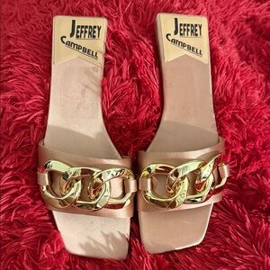 Jeffrey Campbell Gold Chain Nude Sandals